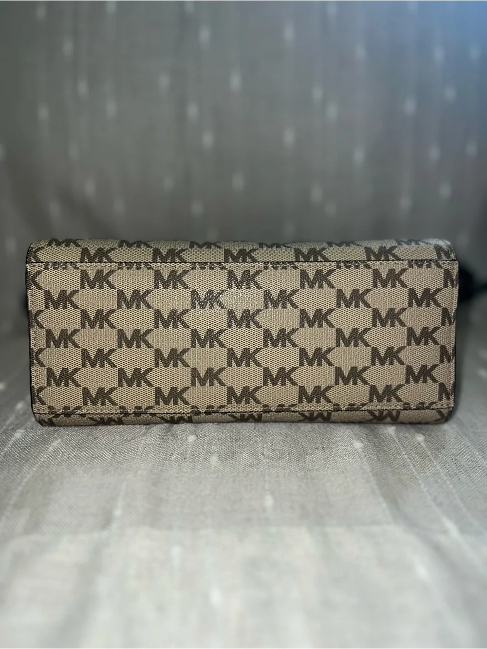 Michael Kors Beige MK Logo Crossbody with Olive Trim (NWT)